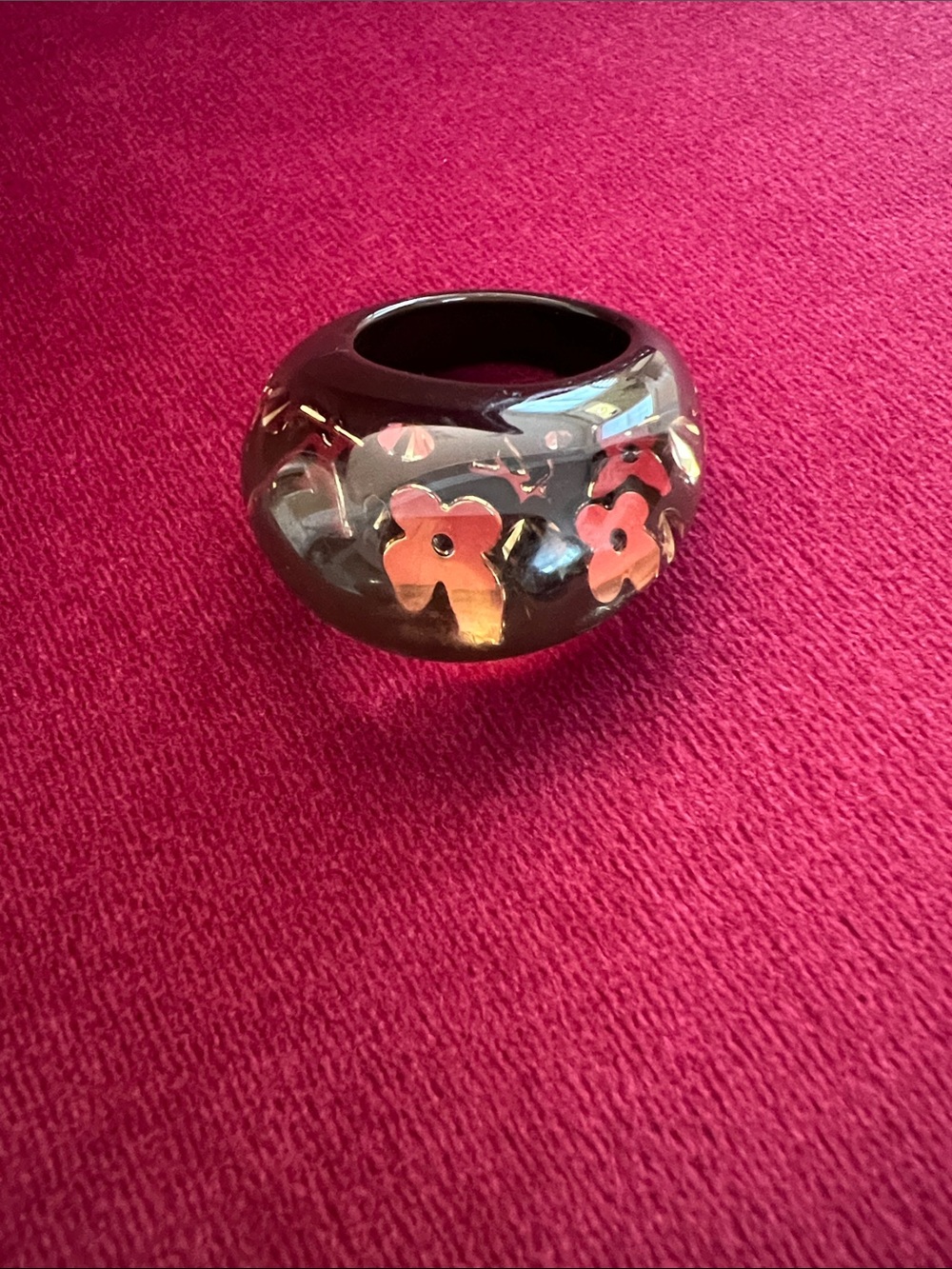 Louis Vuitton Brown Resin And Crystal Inclusion Band Ring